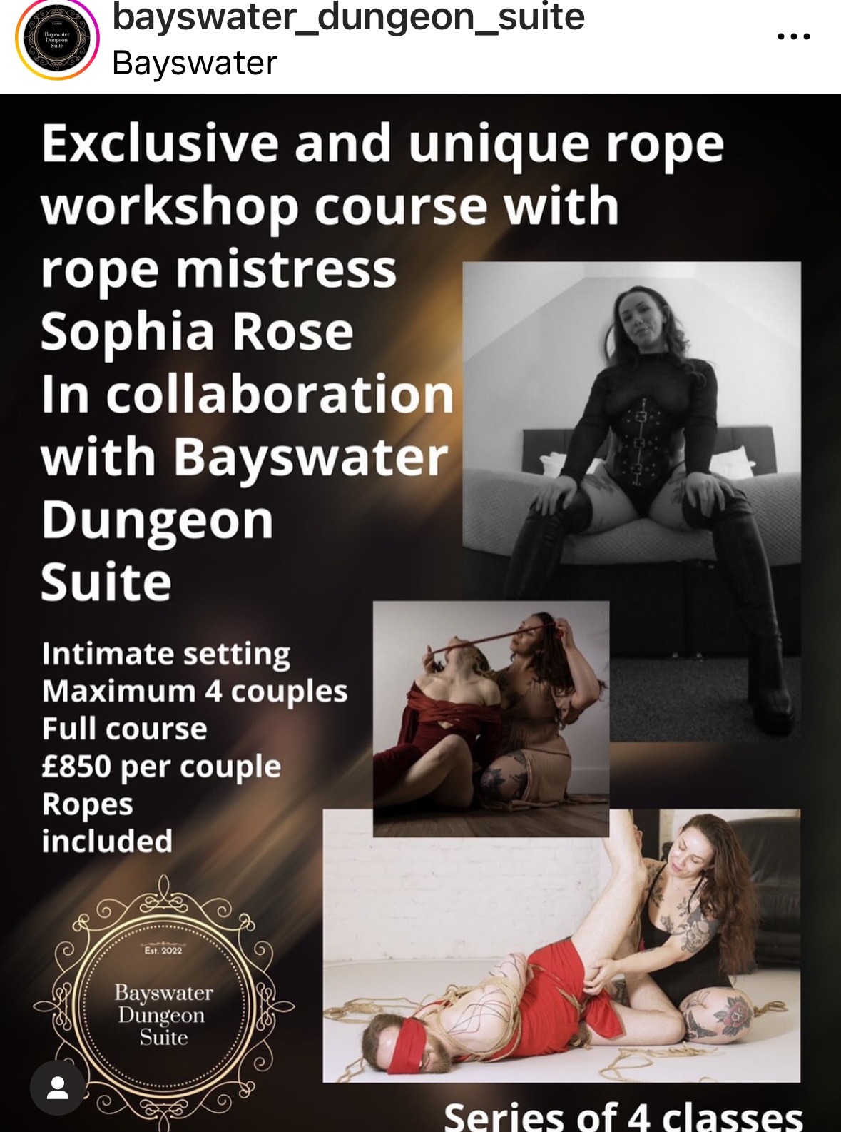 Rope workshop course  rope expert Sophia Rose